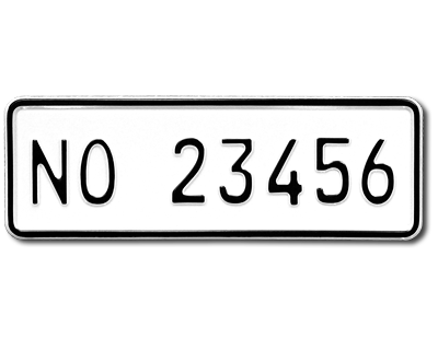 07. Norwegian CAR plate smaller size 260 x 88 mm without flag